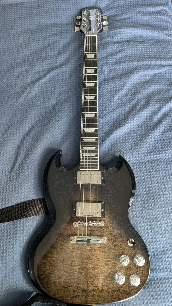 Epiphone SG Modern Figured Trans Black Fade - Elec - Image 1