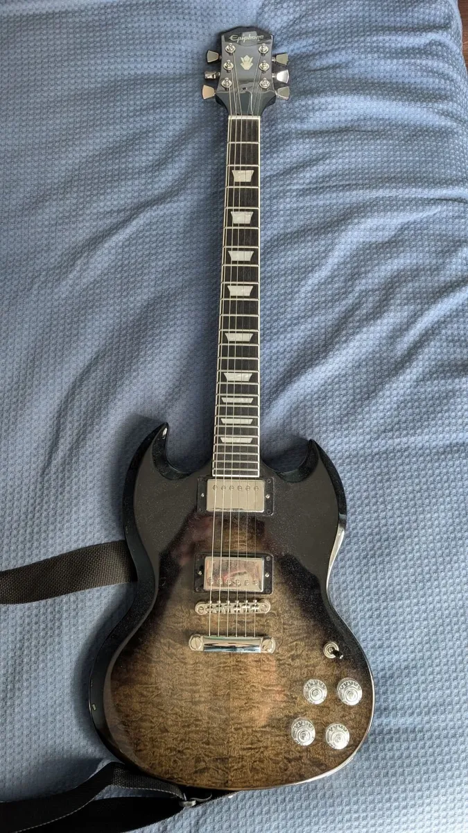 Epiphone SG Modern Figured Trans Black Fade - Elec - Image 2
