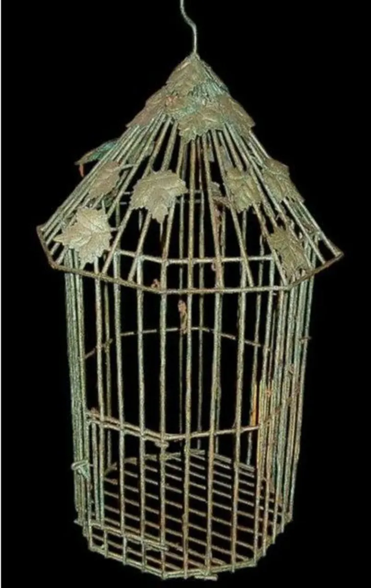Substantial Vintage Verdigris Bird Cage - Image 4