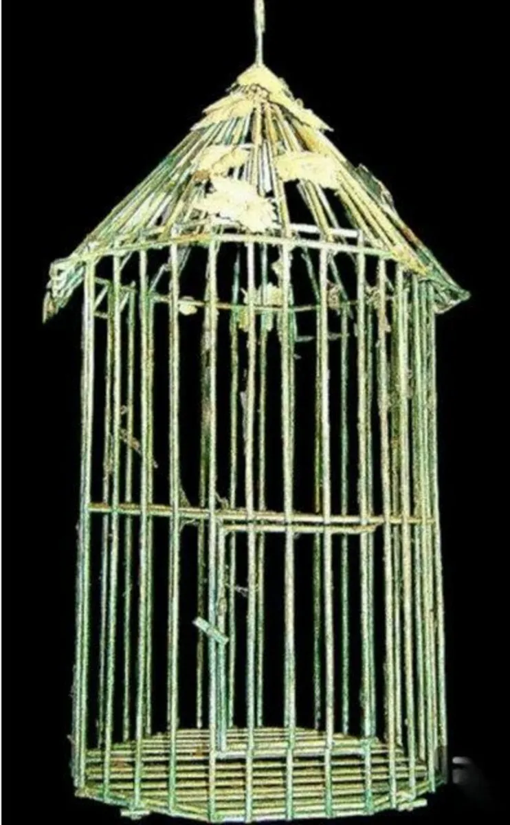 Substantial Vintage Verdigris Bird Cage - Image 1