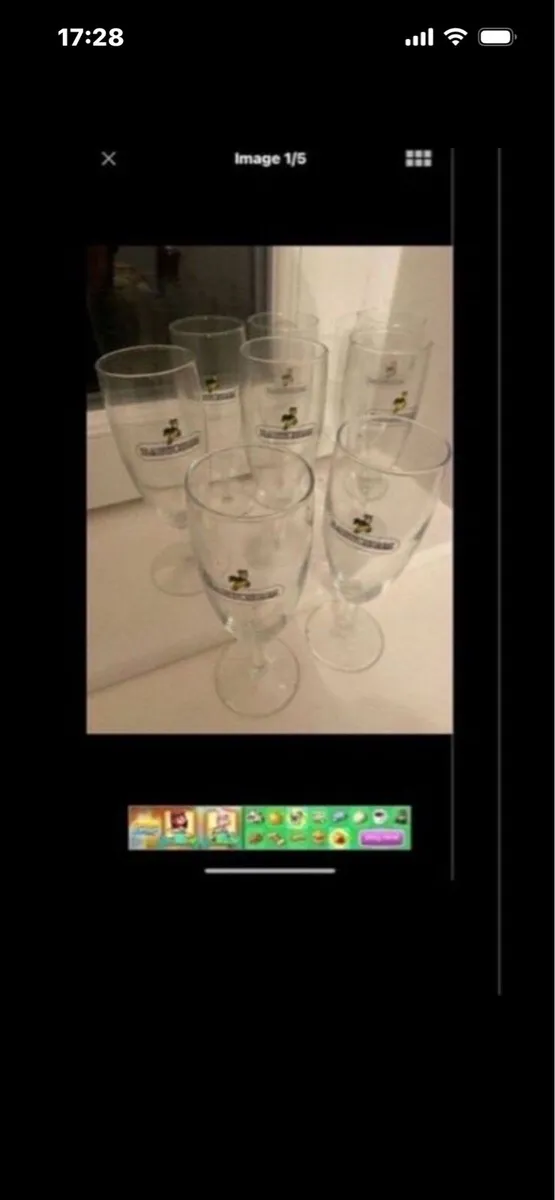 Rare Set of Babycham Footed Glasses (8) - Image 2