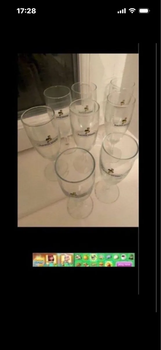 Rare Set of Babycham Footed Glasses (8) - Image 3