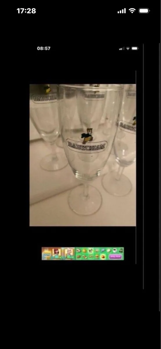 Rare Set of Babycham Footed Glasses (8) - Image 1