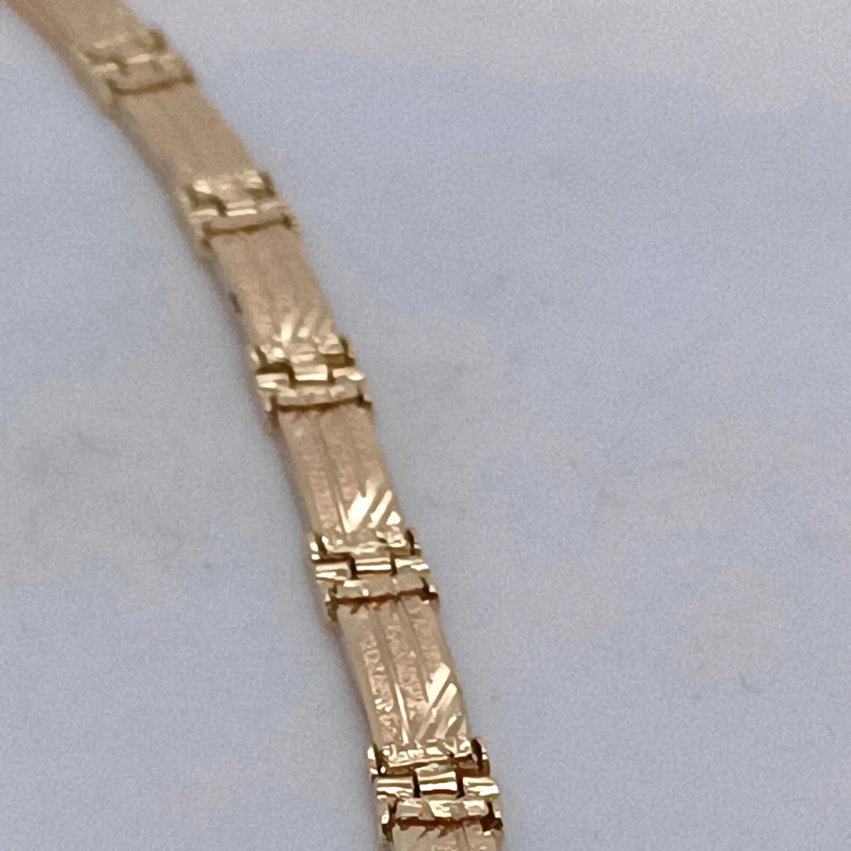14k Yellow Gold Brushed Link Bracelet - Image 3