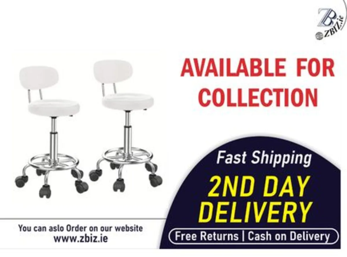 Ergonomic Swivel Stool with Backrest - Image 1