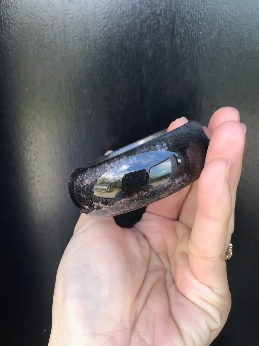 Natural fossil coral jade bangle 57mm - Image 1