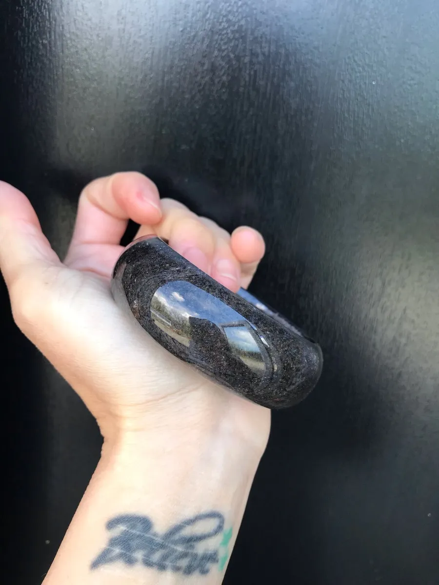 Natural fossil coral jade bangle 57mm - Image 3