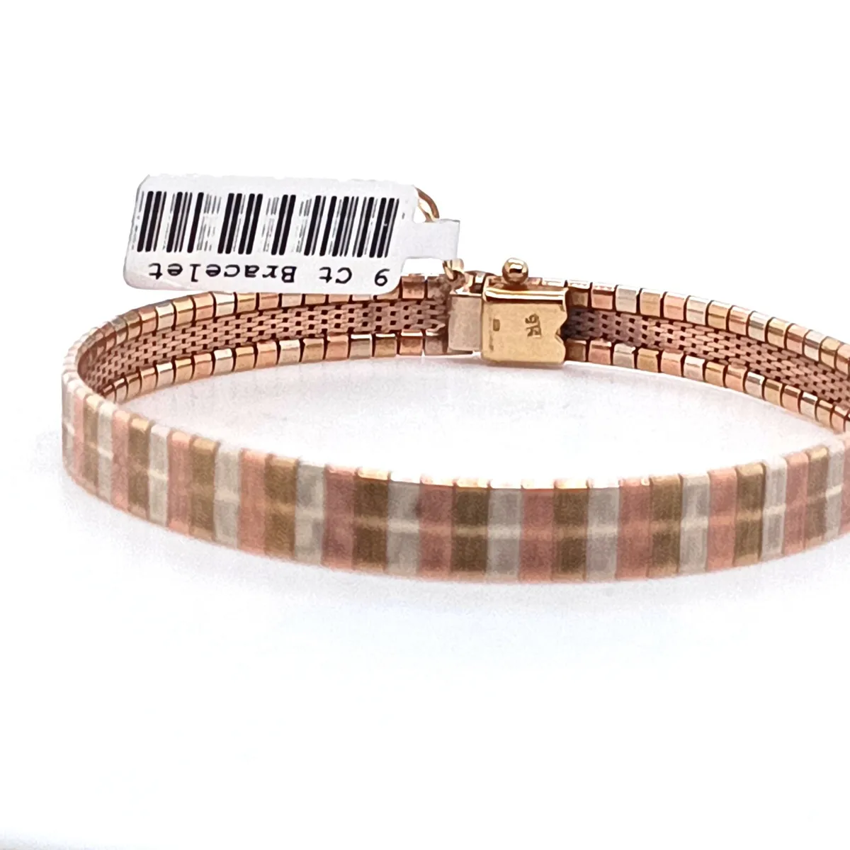 Vintage 9k Gold Bracelet, 3 Colour Bracelet - Image 4