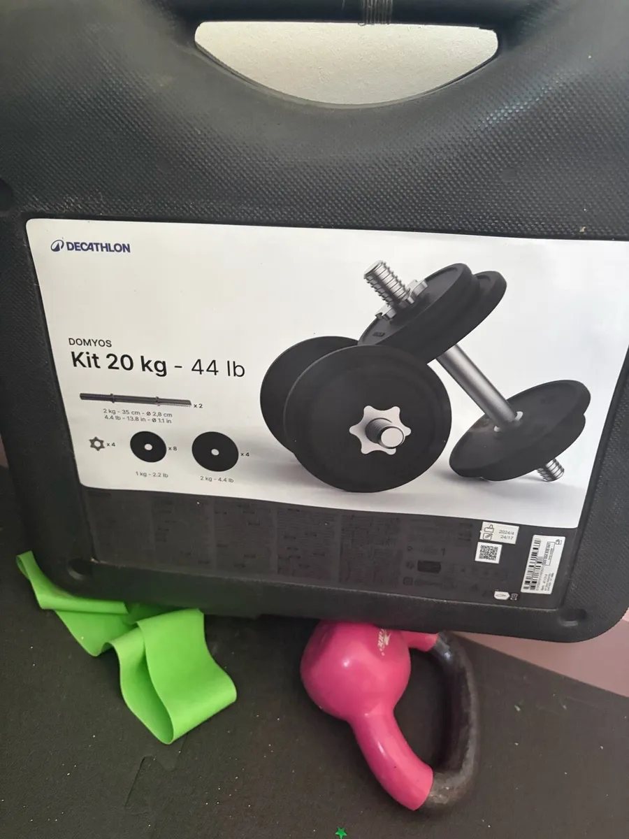 Bench with barbell and dumbbell 20kg set - Image 3