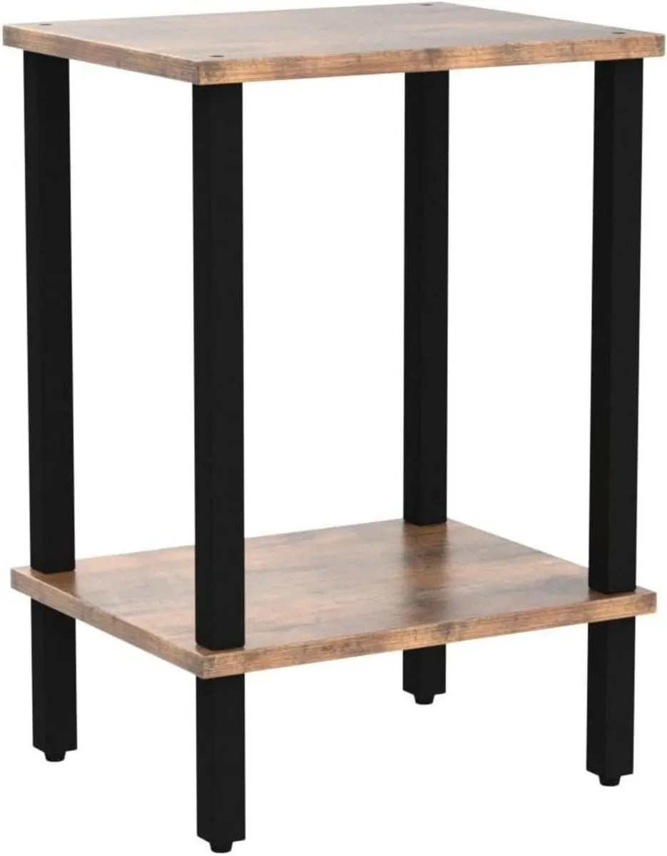 End Table Set of 2 Side Nightstand 2-Tier Storage - Image 4