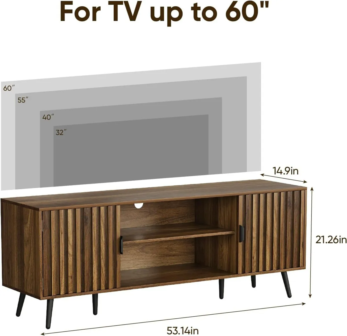 135cm TV Stand Console for up to 55 Inch Mid - Image 2