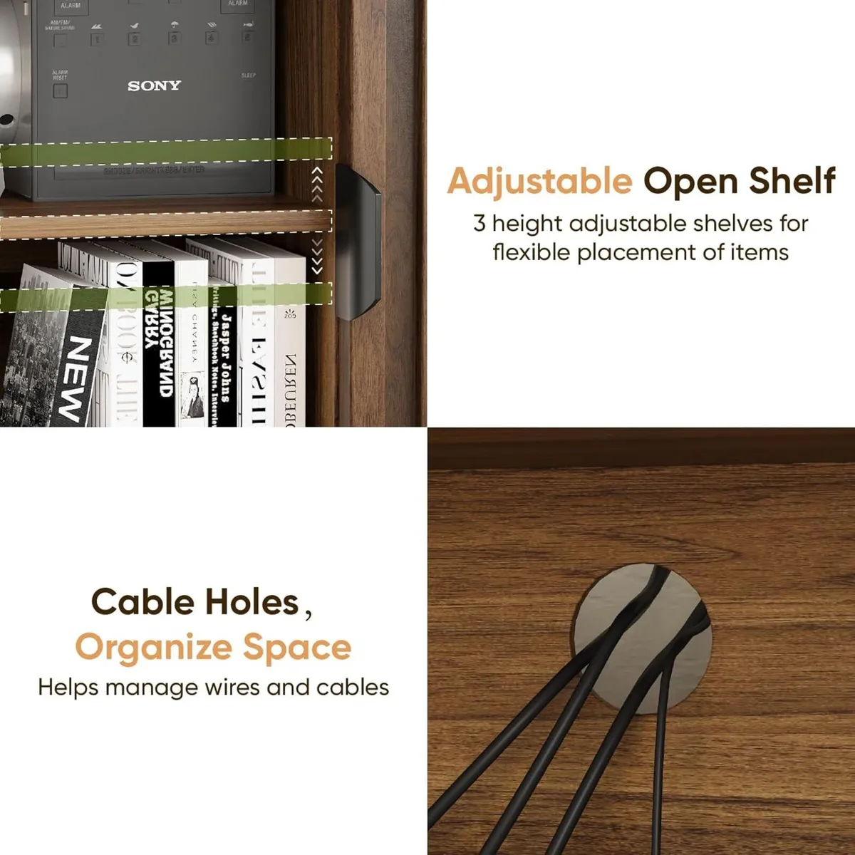 135cm TV Stand Console for up to 55 Inch Mid - Image 4