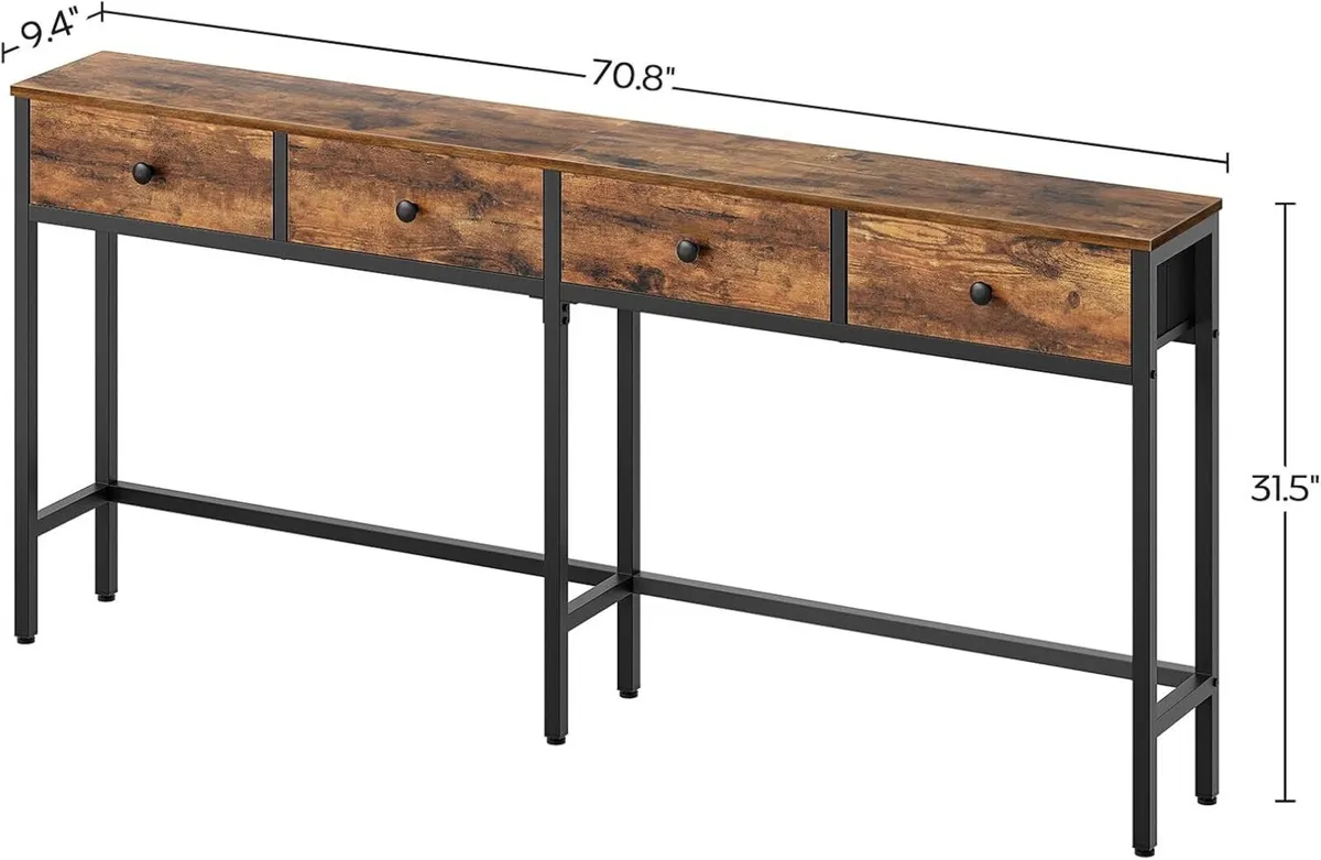 Narrow Console Table 180 cm Long Hallway Entrance - Image 2