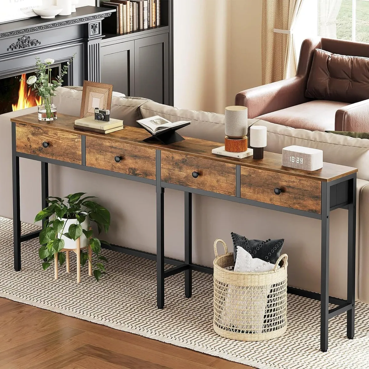 Narrow Console Table 180 cm Long Hallway Entrance - Image 3