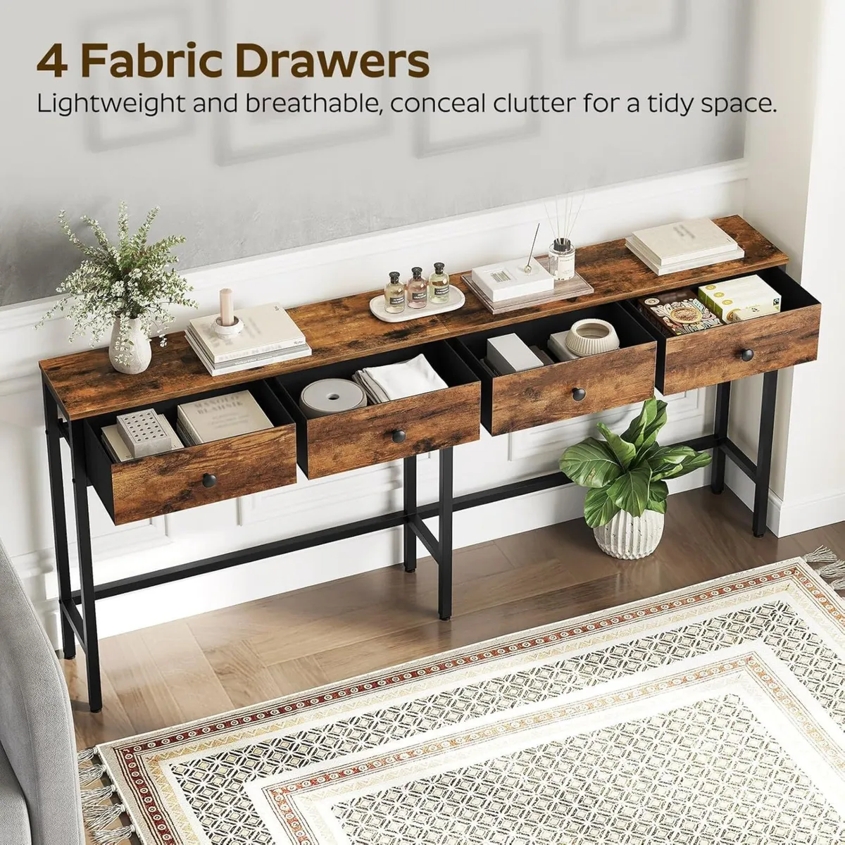 Narrow Console Table 180 cm Long Hallway Entrance - Image 4