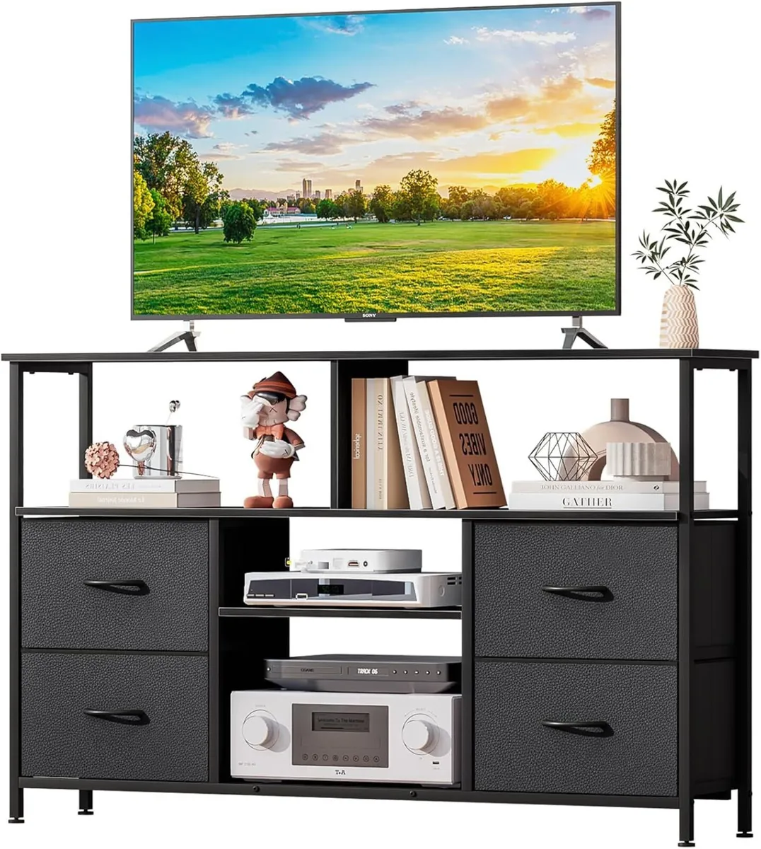 TV Stand Cabinet with 4 Drawers Unit for up to 55 - Image 1