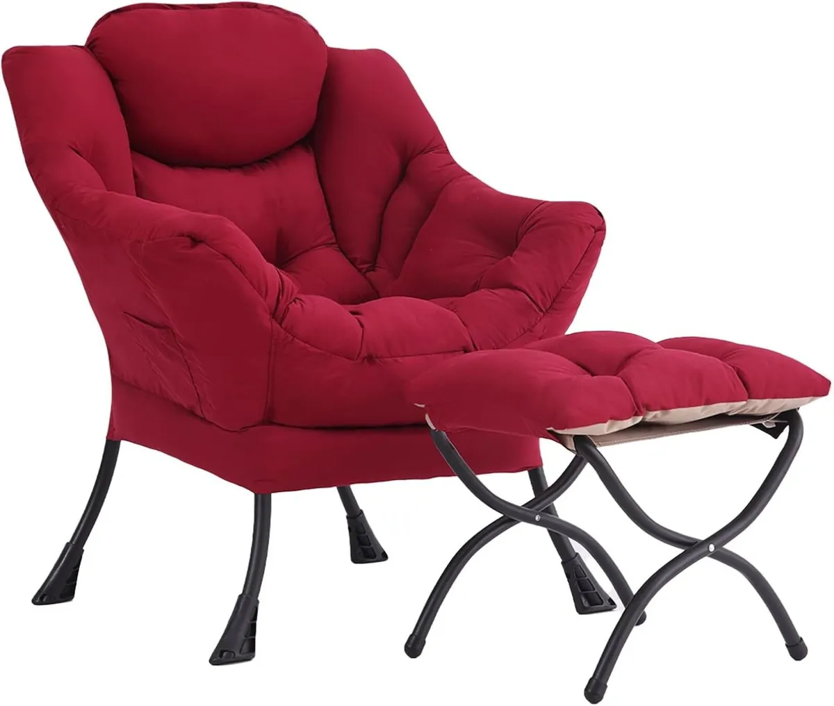 Modern Lazy Chair with Ottoman Accent Contemporary - Image 1