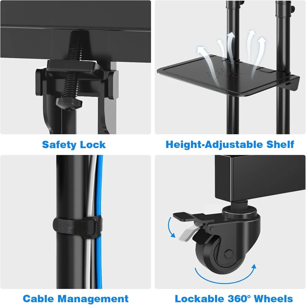 Mobile TV Stand on Wheels for 32-80 Inch LCD LED - Image 3