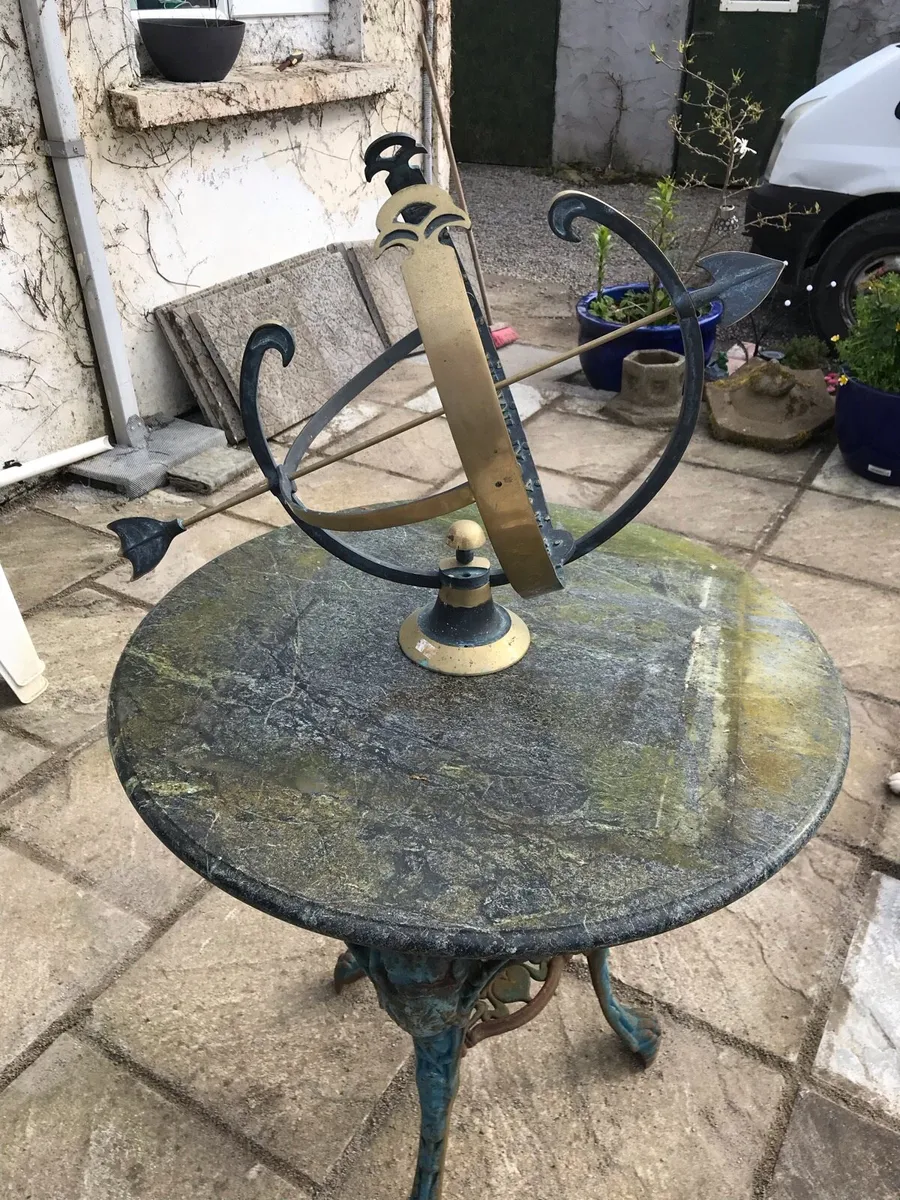 Large heavy brass armillary sundial 25“ - Image 1