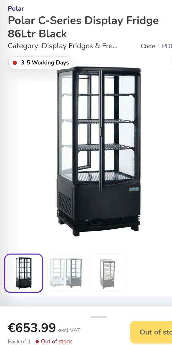 Polar  countertop display fridge - Image 2