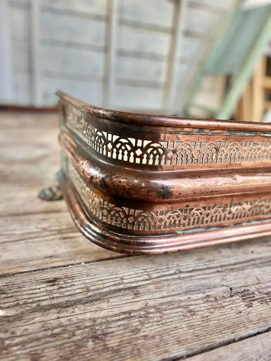 Victorian Copper Fireplace Fender - 122cm - Image 4