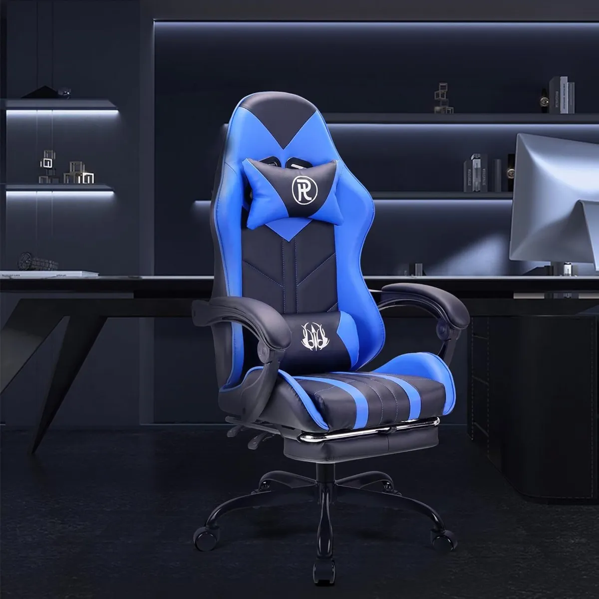 Gaming Chair with Footrest Lumbar Support - Image 2