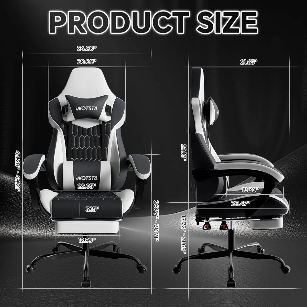 Gaming Chair Ergonomic with Footrest and Lumbar - Image 3