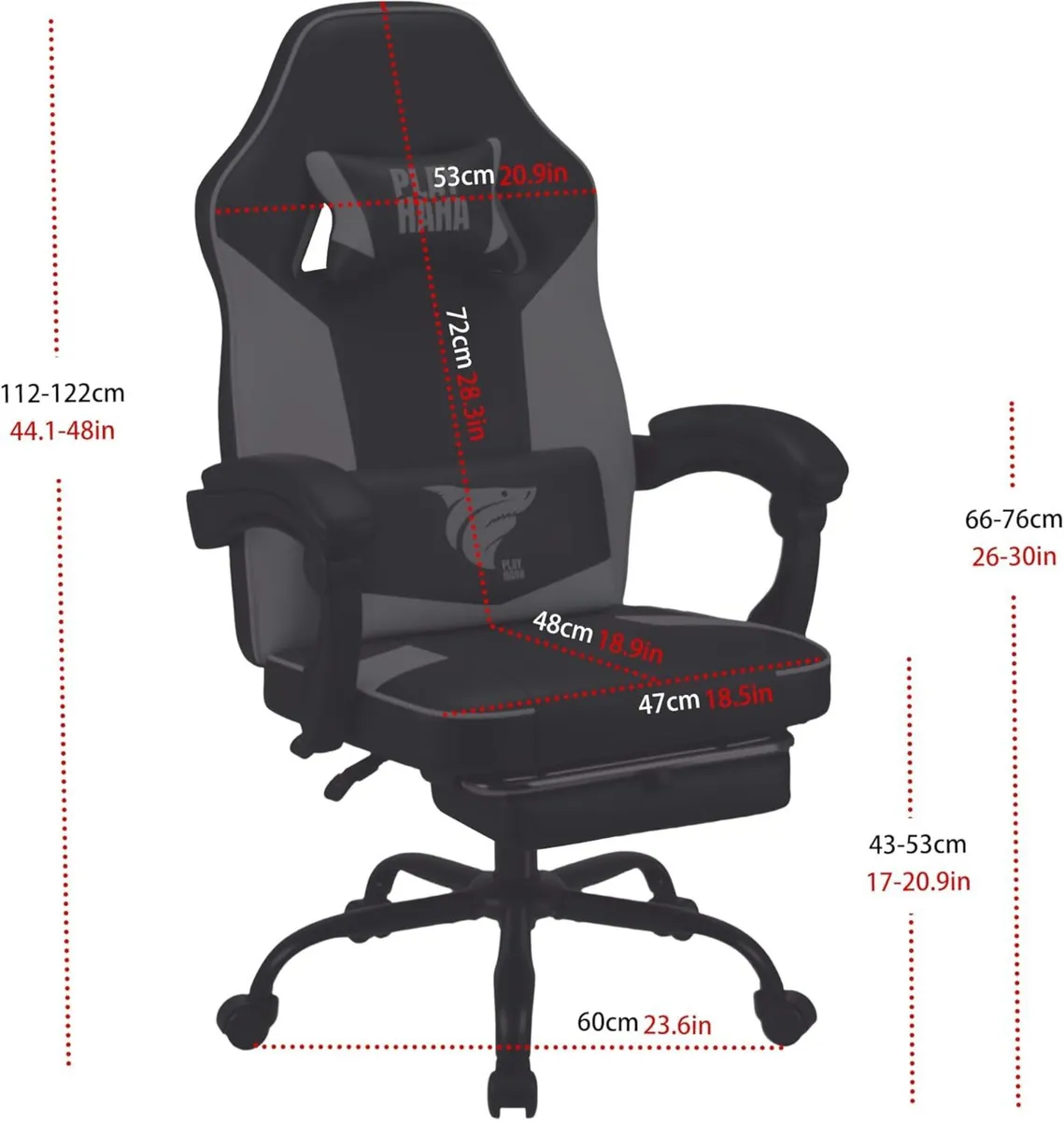 Ergonomic Gaming Chair with Footrest High Back - Image 3