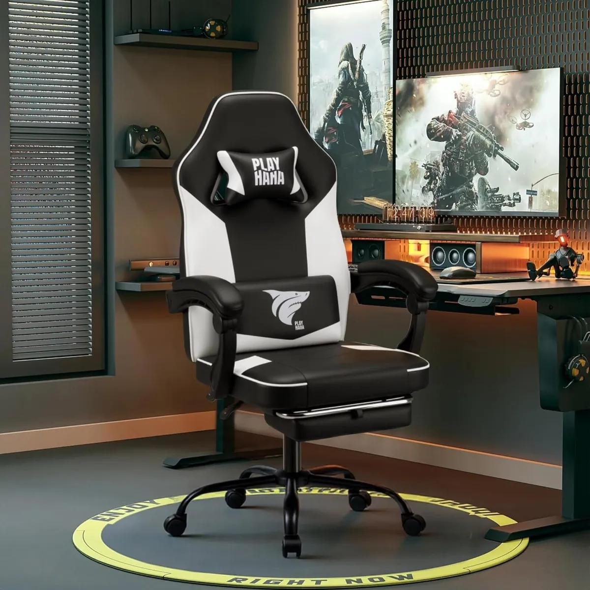 Ergonomic Gaming Chair with Footrest High Back - Image 2