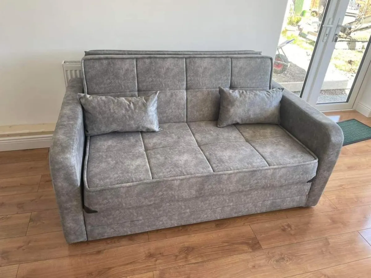 Daphne Dark & Light Grey Pull Out Sofa Bed - Image 3