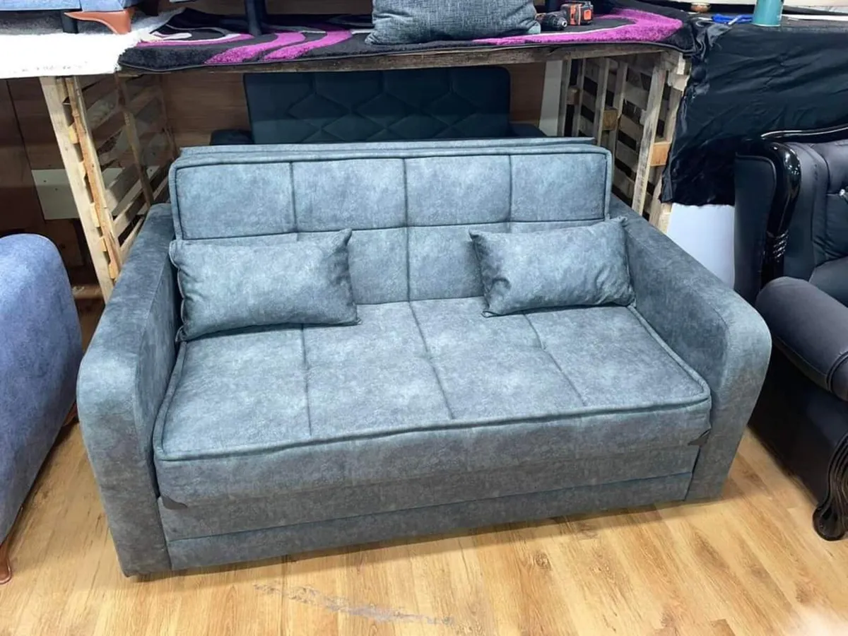 Daphne Dark & Light Grey Pull Out Sofa Bed - Image 2