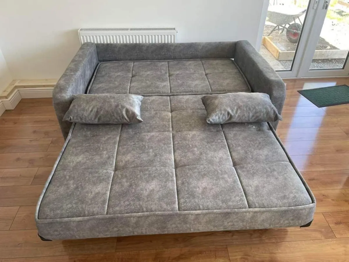 Daphne Dark & Light Grey Pull Out Sofa Bed - Image 4