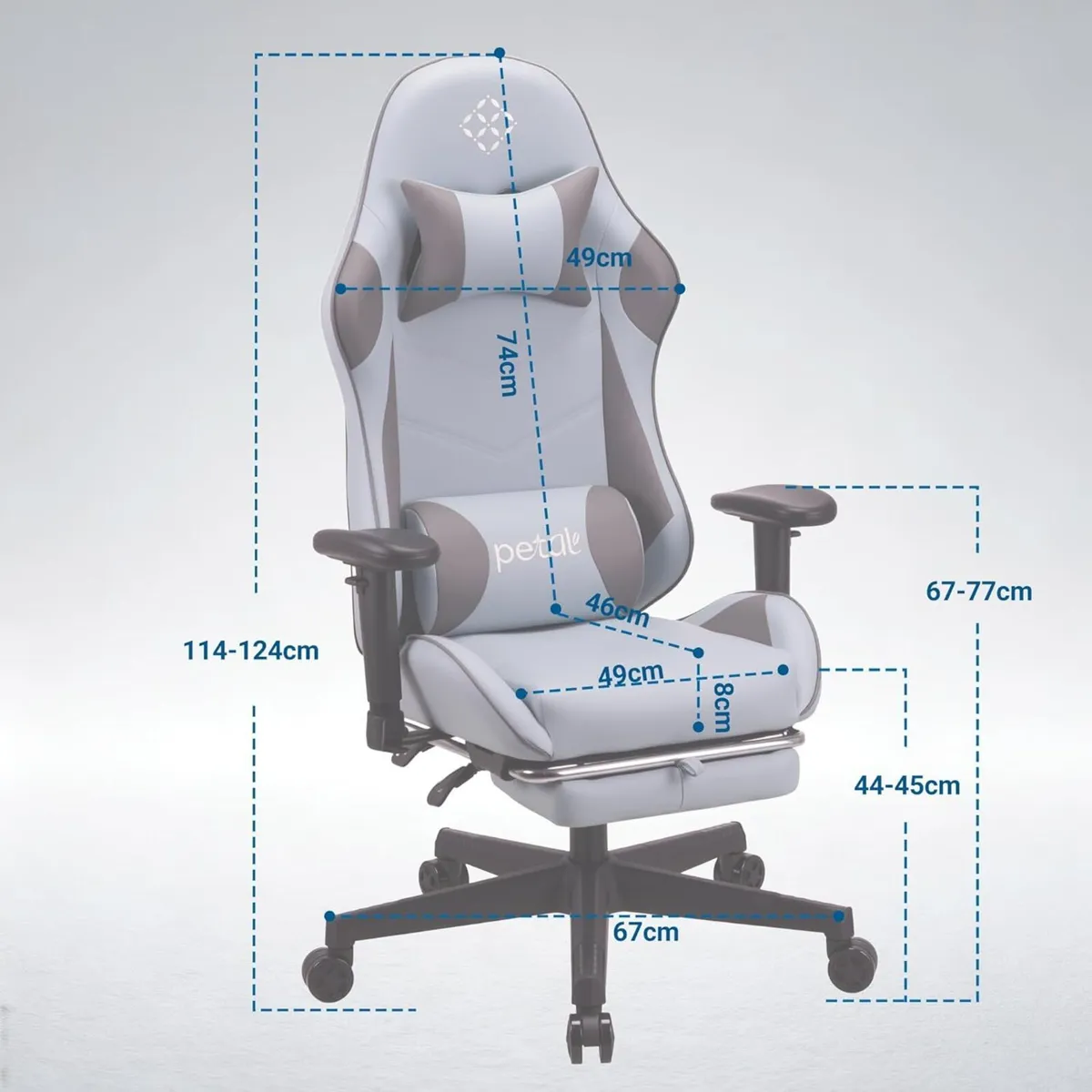 Ergonomic reclining seat with footrest adjustable - Image 3