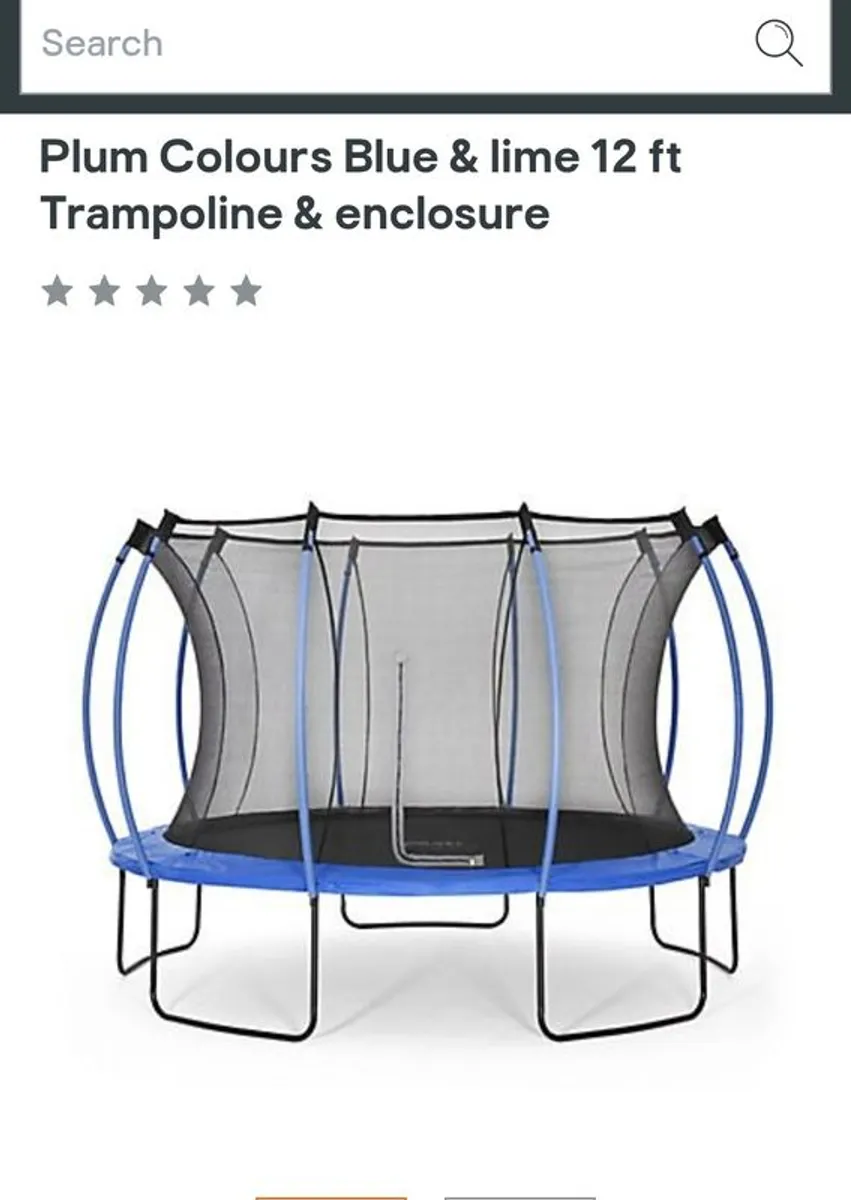 12 ft Trampoline (Plum) & ladder & tie down kit - Image 1