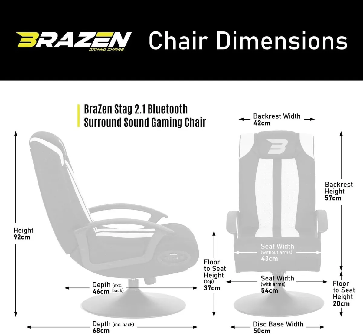Stag Kids Gaming Chair for Two Audio Speakers - Image 2