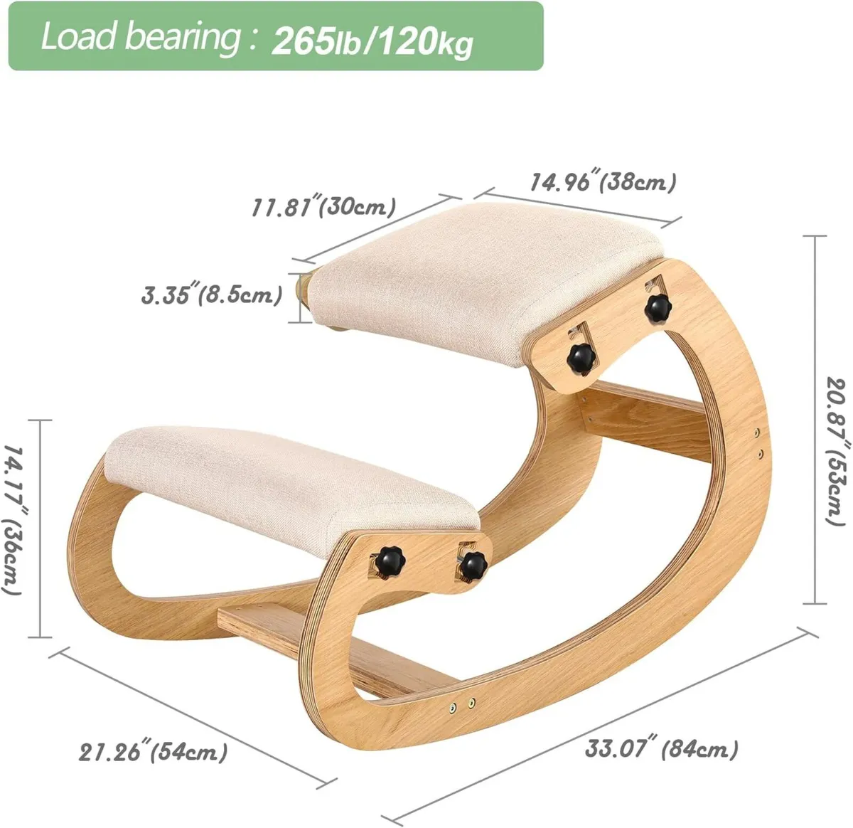 Adjustable Ergonomic Kneeling Chair – Height - Image 3