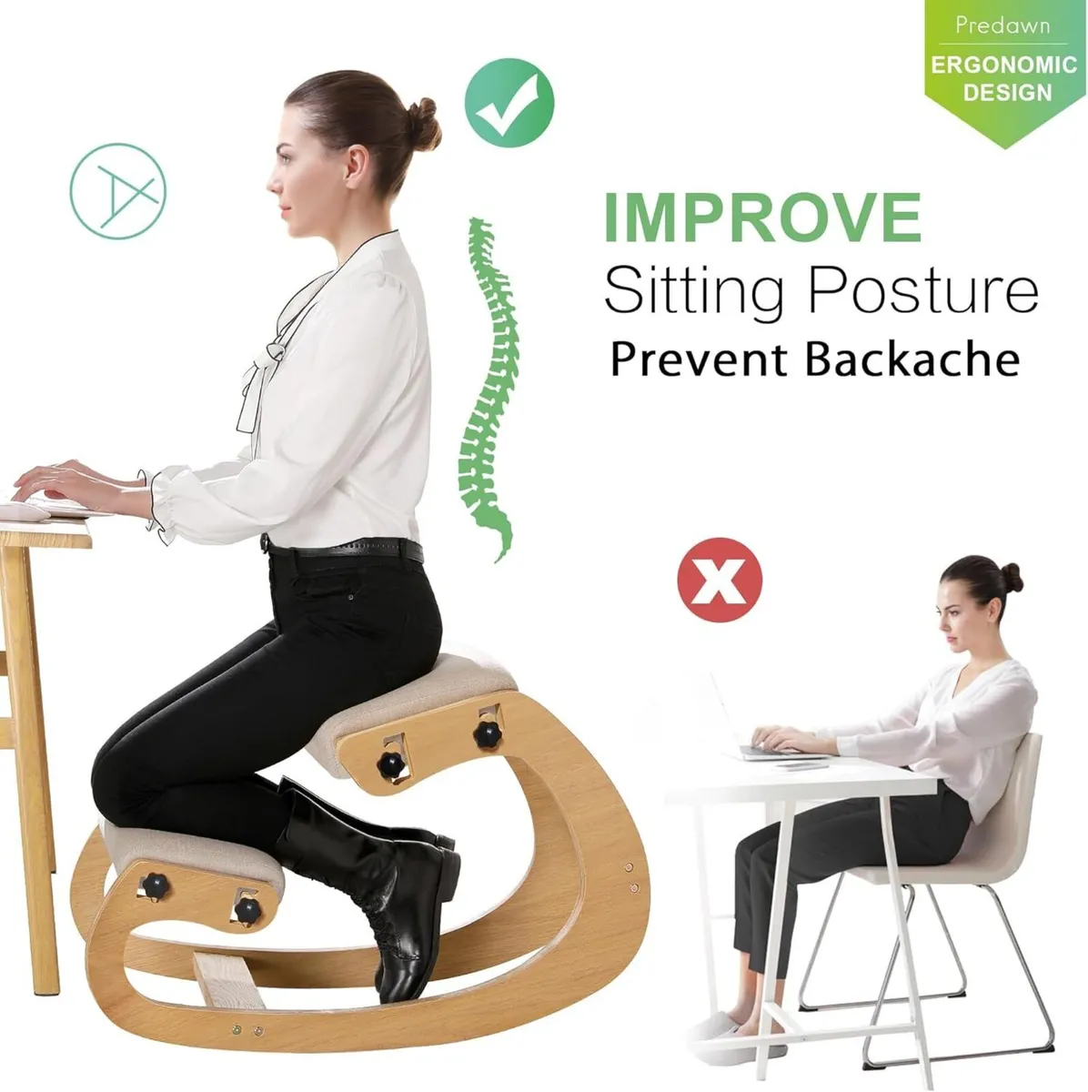 Adjustable Ergonomic Kneeling Chair – Height - Image 4