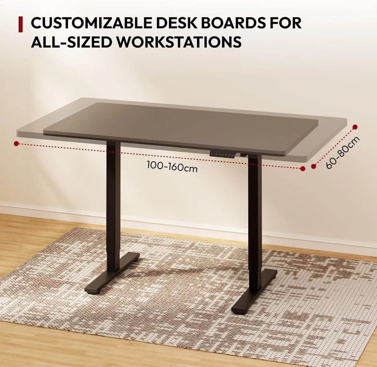 120 x 60cm Electric Standing Desk ONE PIECE - Image 3