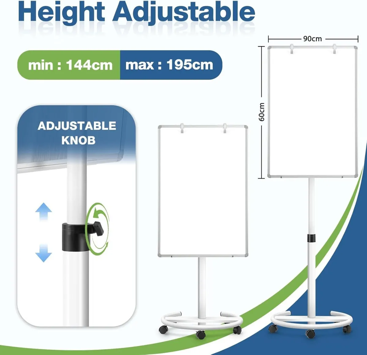 Mobile Whiteboard 60x90cm Magnetic White Board - Image 4