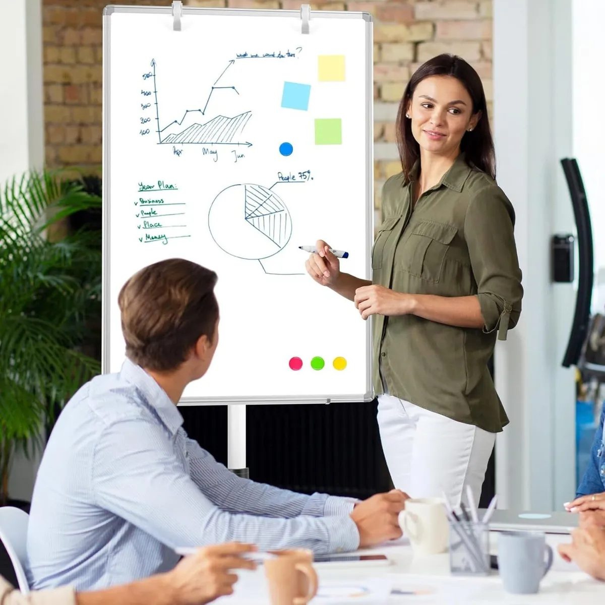 Mobile Whiteboard 60x90cm Magnetic White Board - Image 2