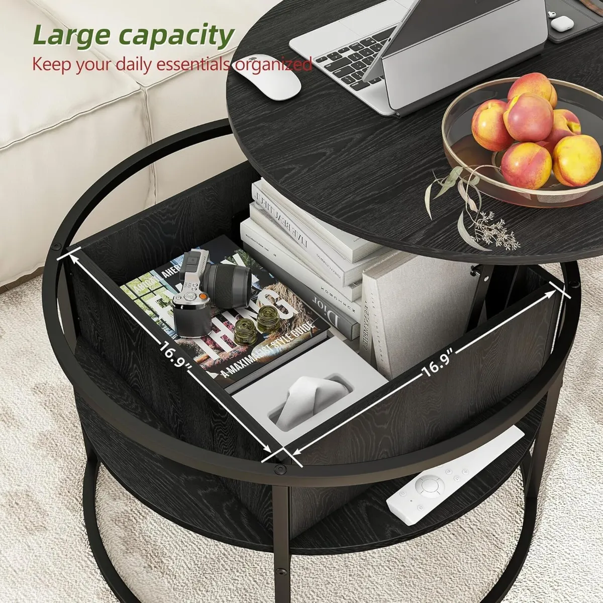 Round Coffee Table Lift Top Tables for Living - Image 3