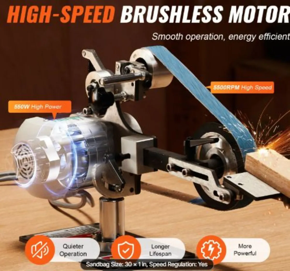 Belt Grinder Sander, 30 x 1-Inch Variable Speed - Image 2