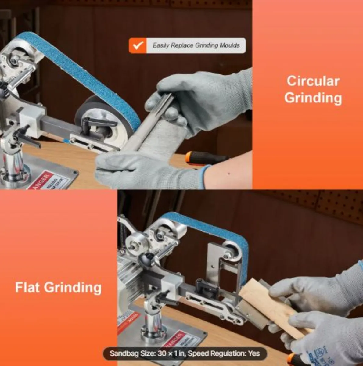 Belt Grinder Sander, 30 x 1-Inch Variable Speed - Image 3