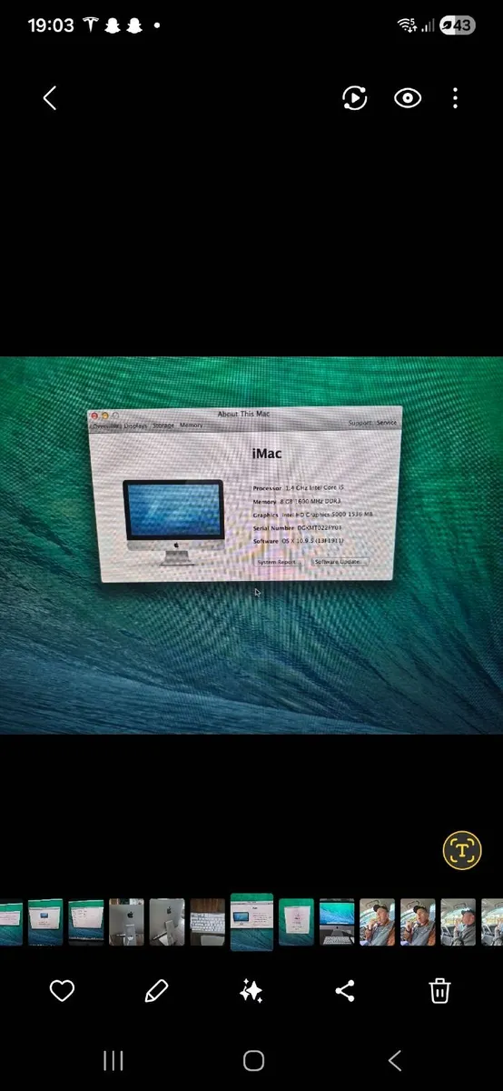 Apple iMac 21.5" mid 2014, wireless keyboard, wire - Image 2