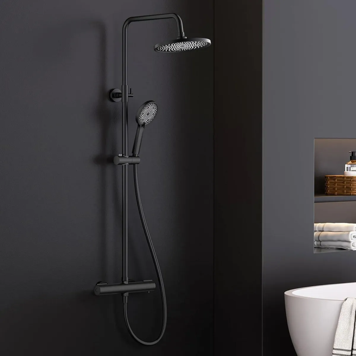 Thermostatic Shower Mixer Set - Stainless Steel - Image 1