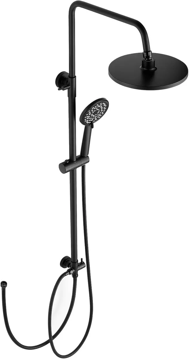 Black Shower Riser Rail Kit Mixer Set with 21 x - Image 1