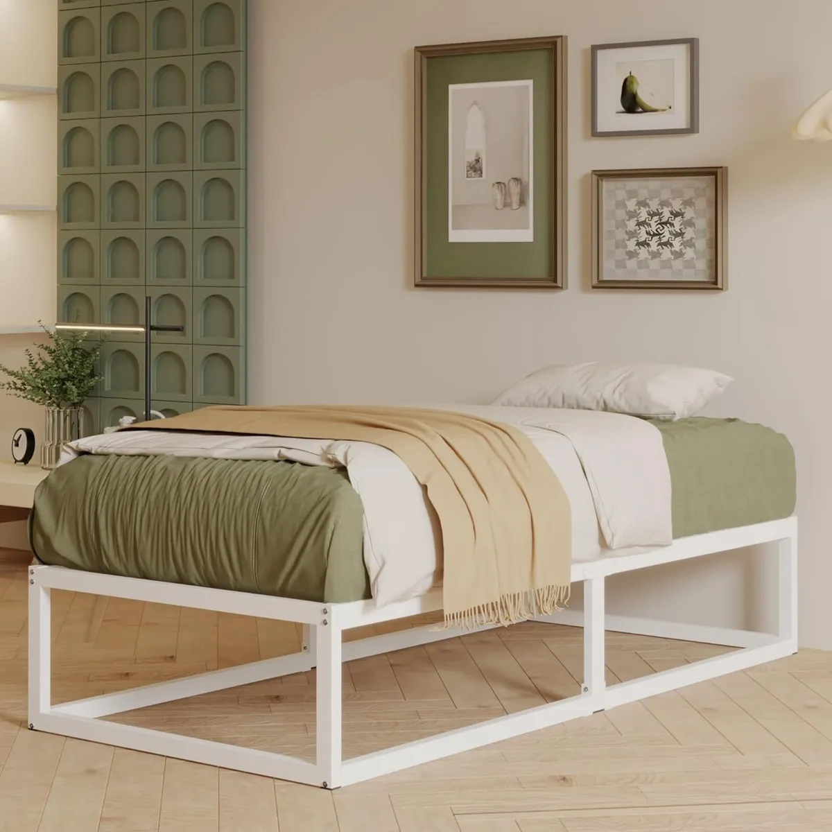 3ft Single Bed Frame 36cm High with Steel Slats - Image 1