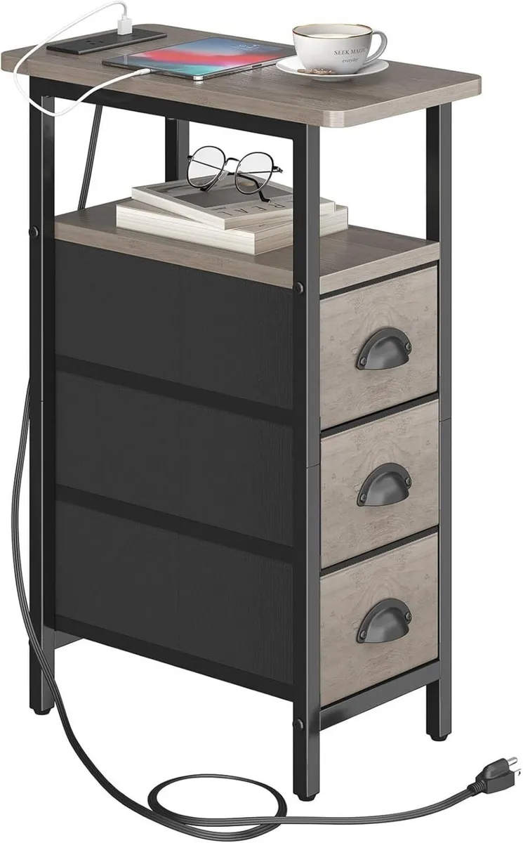 End Table with Charging Station Narrow Side - Image 1