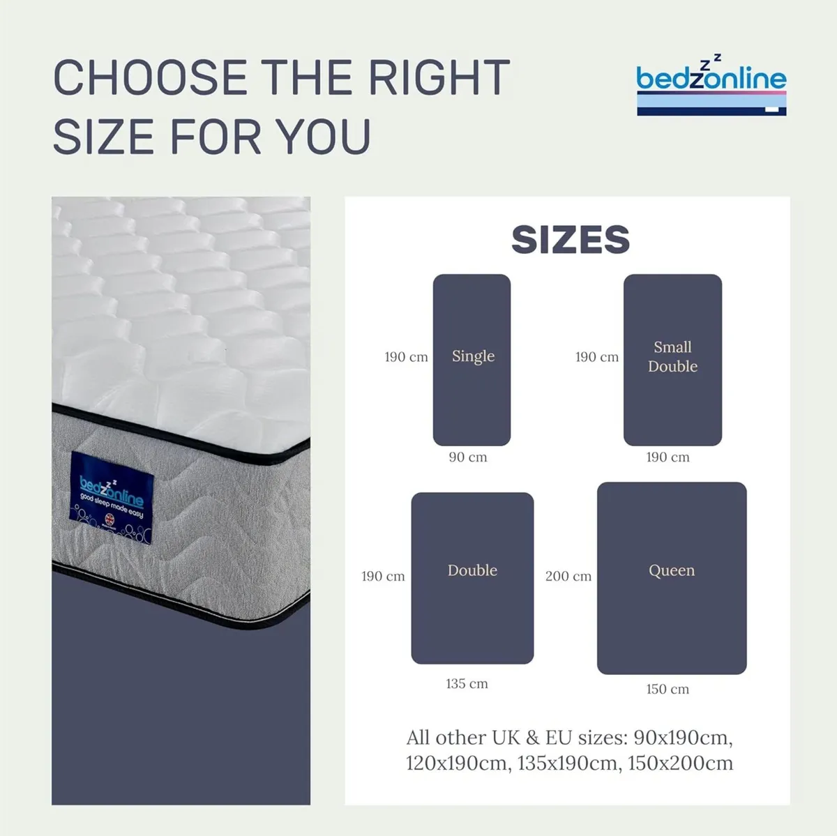 Memory Foam Coil Spring Mattress - 3ft Single - Image 2