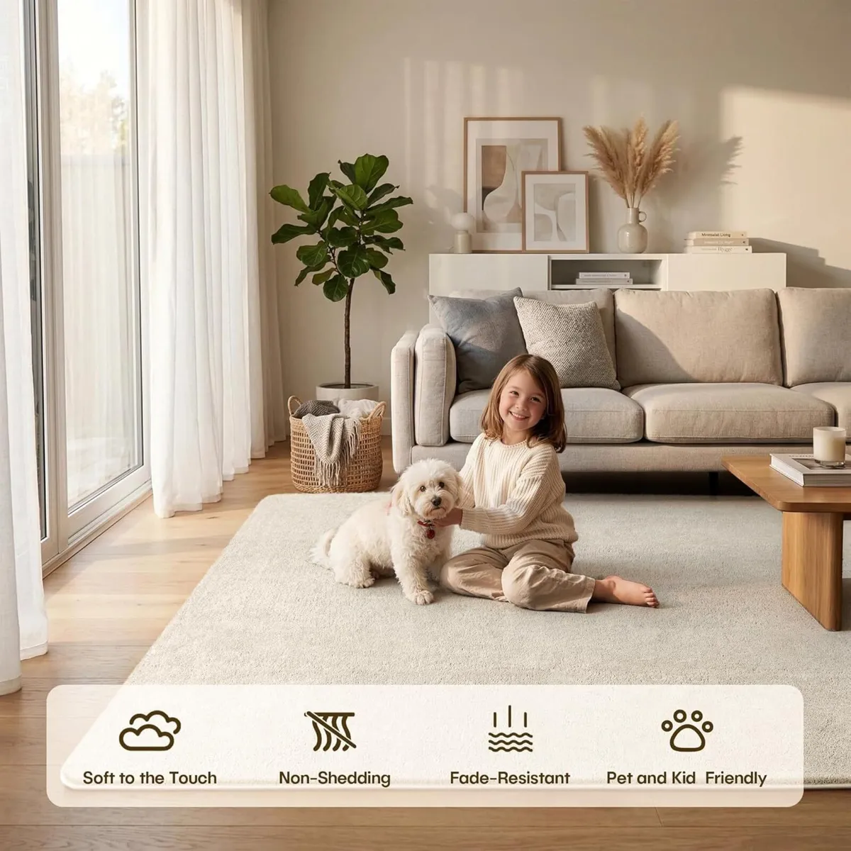 Fluffy Rugs Living Room 160x230cm Soft Shaggy - Image 2